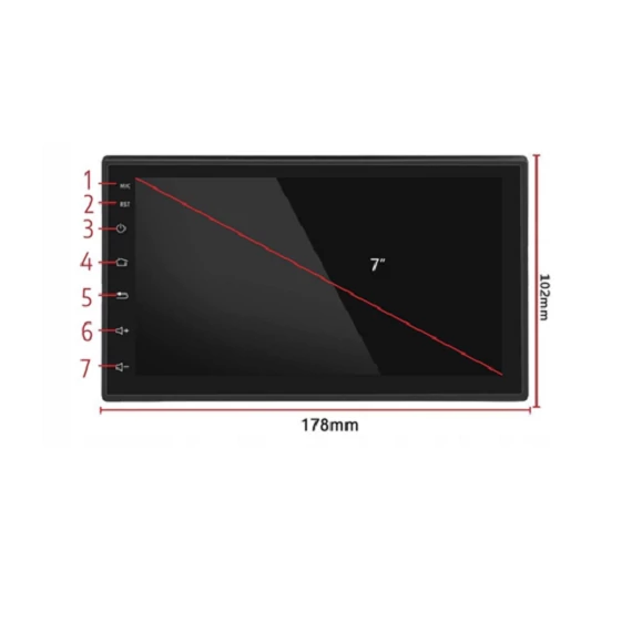 Autórádió 2-DIN, android 12, tolató kamera, 7 hüvelykes TFT kijelző RenewForce WDS-40