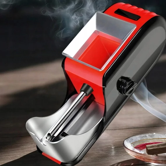 Cigarettatöltő gép, elektromos, ABS,fém piros