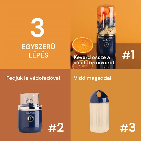Hordozható Turmixgép Rosmarino NutriMax 2 GO kék