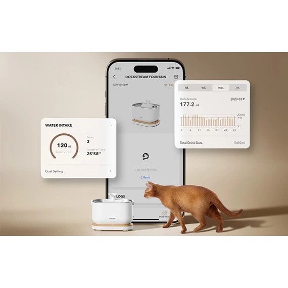 Petlibro Dockstream macska itató applikációval, 2.5L